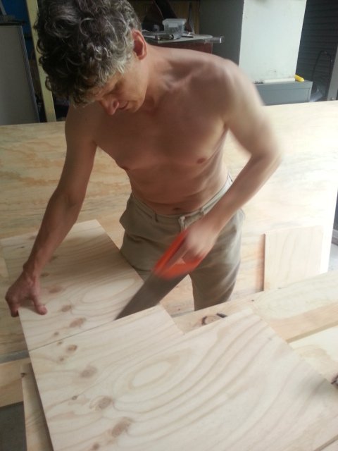 cutting wood